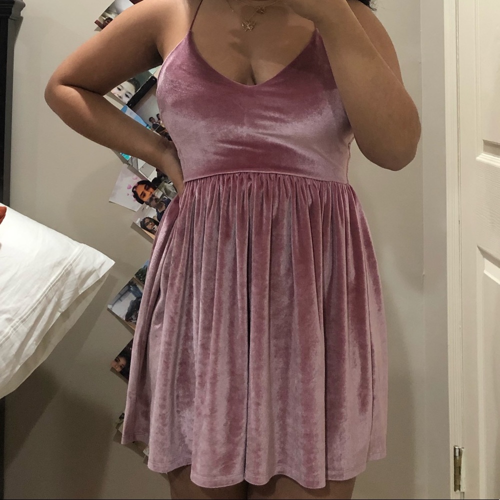 Pink Velvet Dress